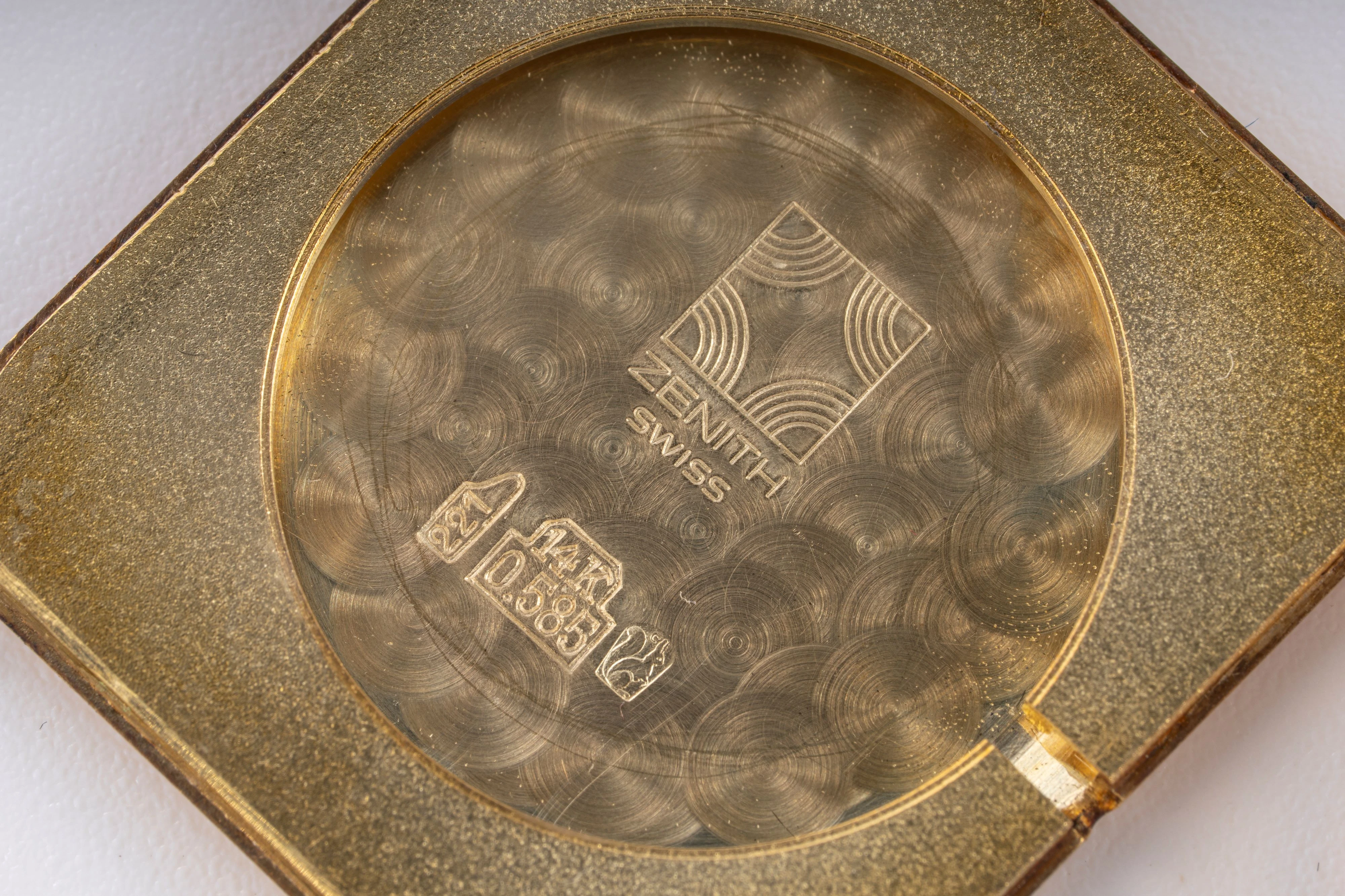 Angular Tank with Lapis Lazuli Dial in 14k Yellow Gold