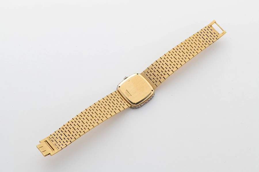Onyx and Diamond Dial Watch Ref. 9906A in 18k Yellow Gold