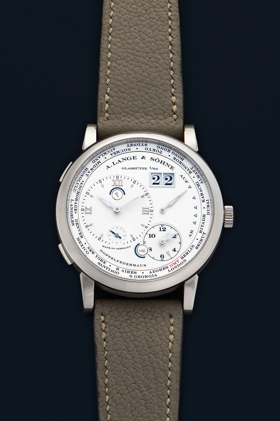 Lange 1 Timezone Ref. 116.039 in 18k White Gold