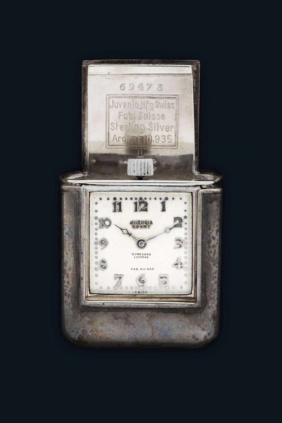 Sport Flask-Style Pocket Watch in Silver