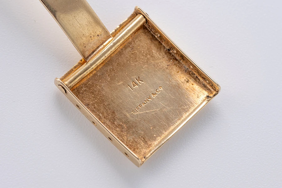 Ref. 1560 Tiffany Double-Signed in 18k Yellow Gold on 14k Yellow Gold Bracelet