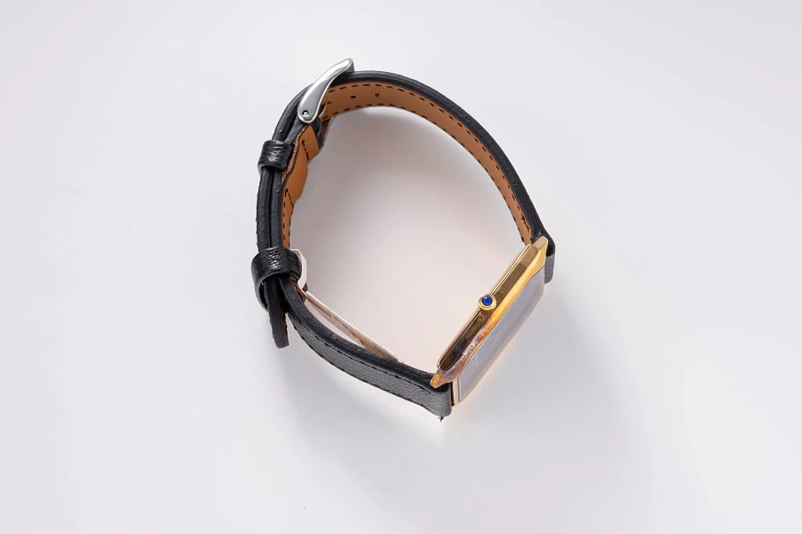 Angular Tank with Lapis Lazuli Dial in 14k Yellow Gold