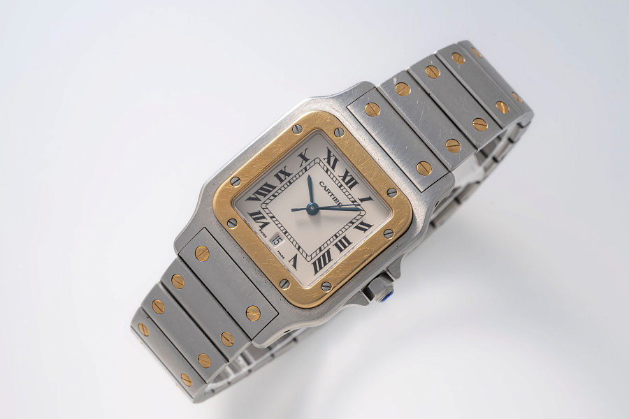 Santos Galbée Ref. 1566 in Stainless Steel and 18k Yellow Gold