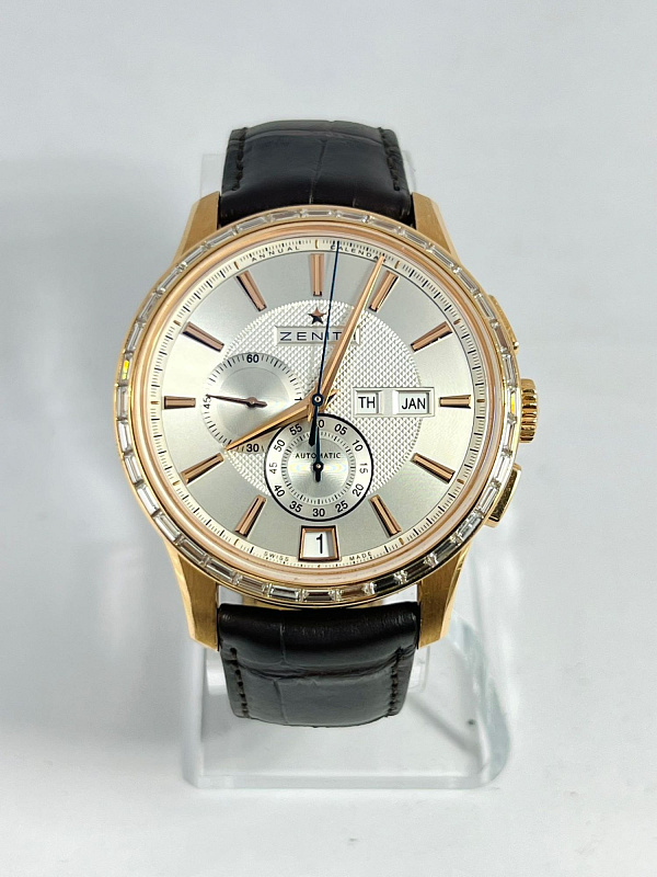 Captain Winsor Annual Calendar Rose Gold Baguette Diamond-set