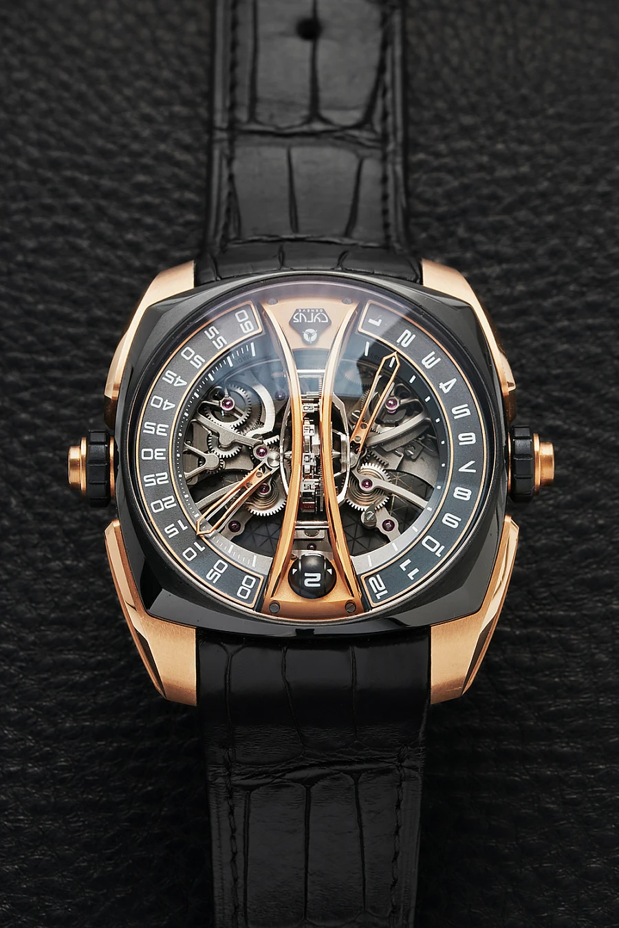Klepcys Vertical Skeleton Tourbillon,18k Rose Gold / Titanium