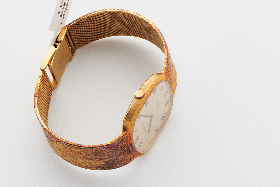 TV-Dial Dress Watch Ref. 99 in 18k Yellow Gold with Heavy Pink Patina