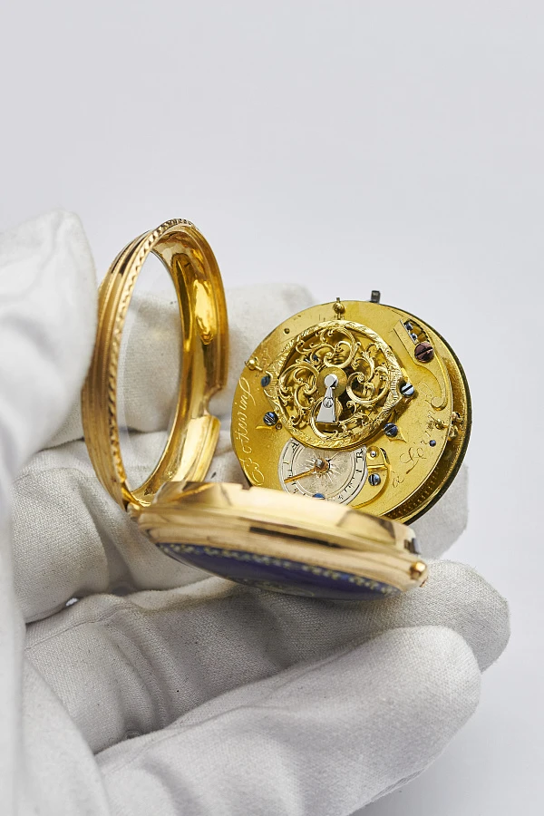 Poitevin Enamel Verge Pocket Watch