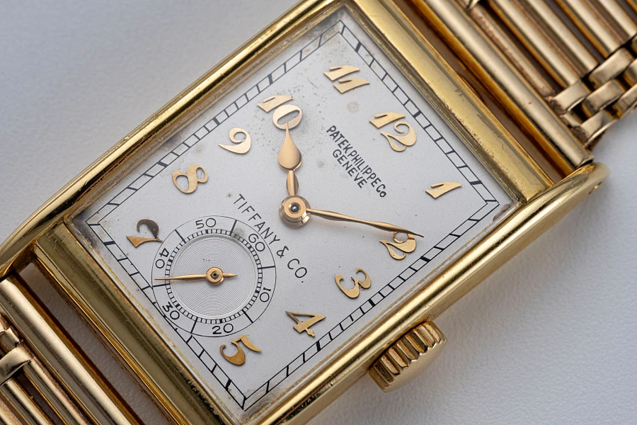 Ref. 1560 Tiffany Double-Signed in 18k Yellow Gold on 14k Yellow Gold Bracelet