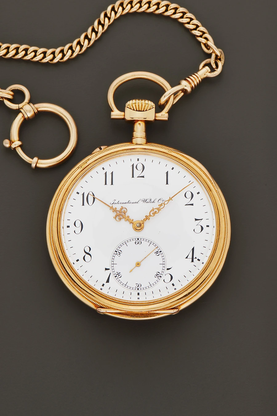 Pocket Watch in 18k Yellow Gold with Chain in 14k Yellow Gold