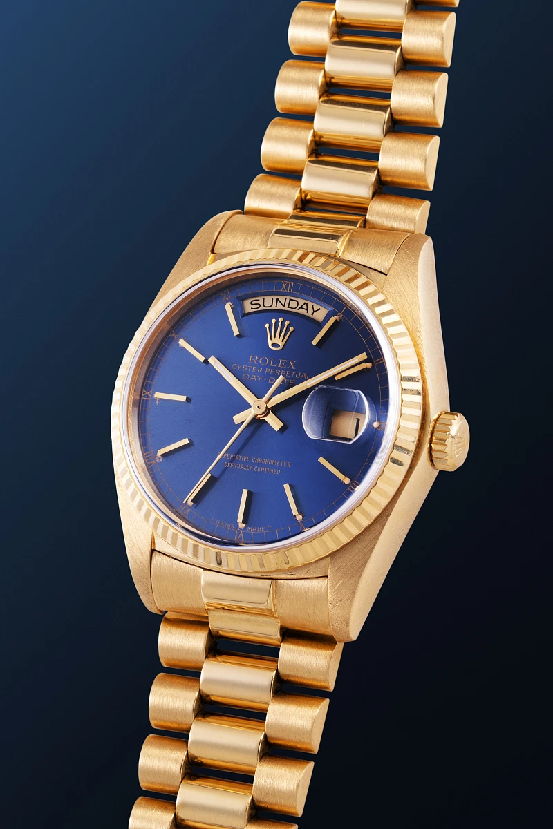 Tropical Dial Day-Date Ref. 18038 in 18k Yellow Gold