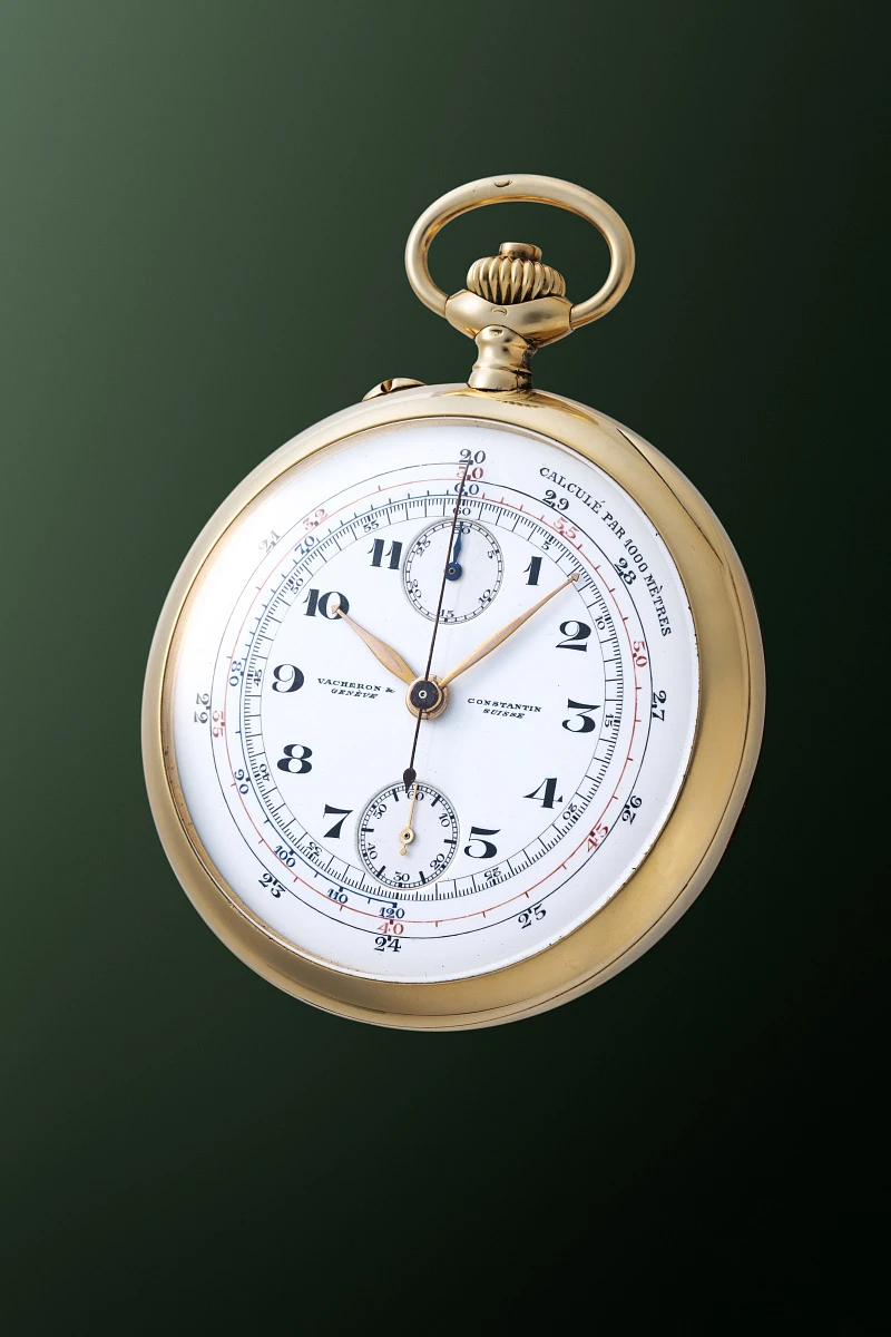 Chronograph Pocket Watch in 18k Yellow Gold