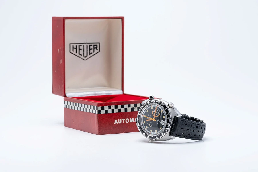 Exceedingly Rare Autavia Exotic Ref. 1163 in Stainless Steel with Ferrari Collector's Set