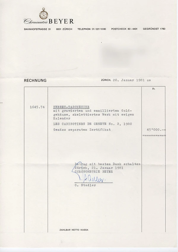 Historically Important Piece Unique Creations Les Cabinotiers de Genève Calendar