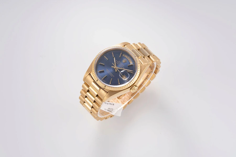 Tropical Dial Day-Date Ref. 18038 in 18k Yellow Gold