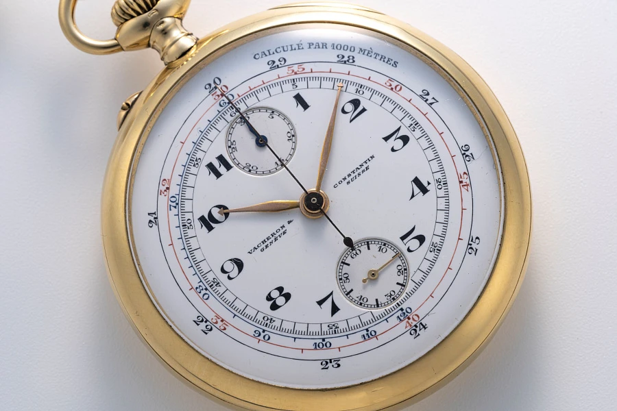 Chronograph Pocket Watch in 18k Yellow Gold