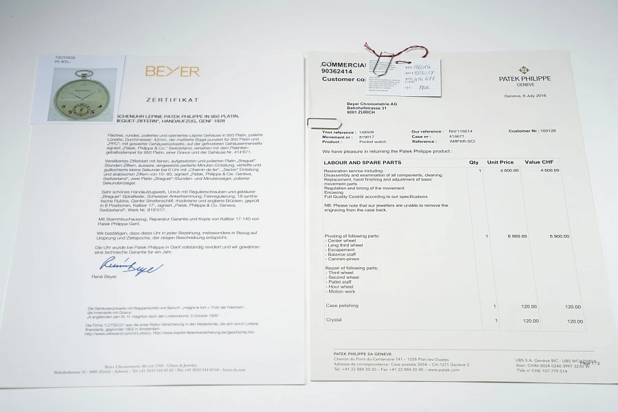 Pocket Watch with Breguet Numerals in Platinum