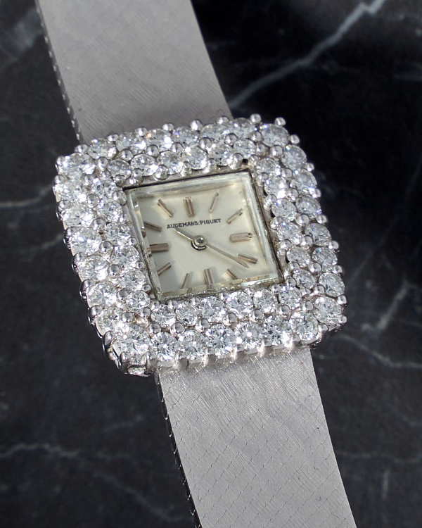 Cocktail Watch Vintage White Gold 20mm Diamond-set