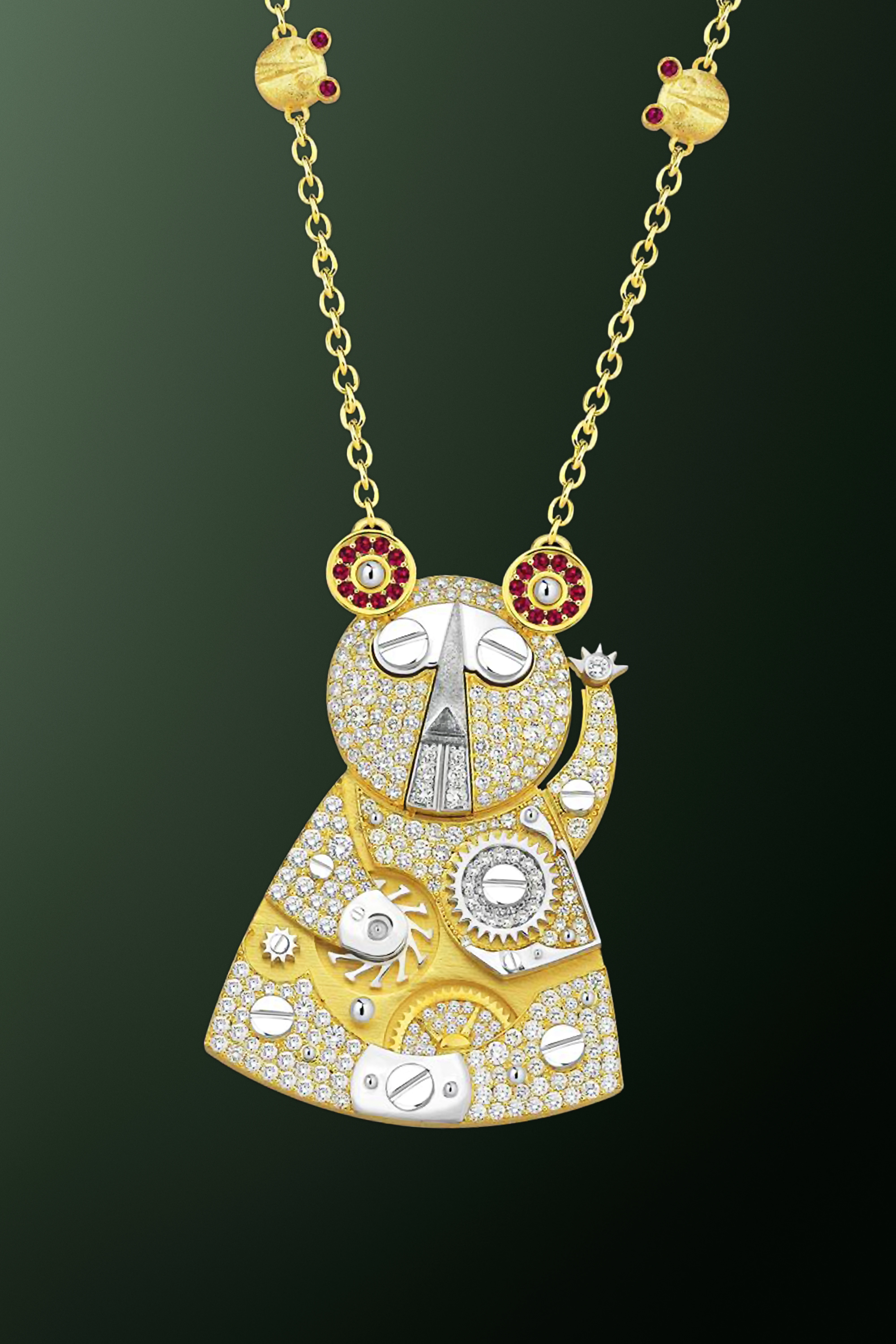 Art Pendant Depicting a Character from "A Mad Horological Party" Painting by Konstantin Chaykin