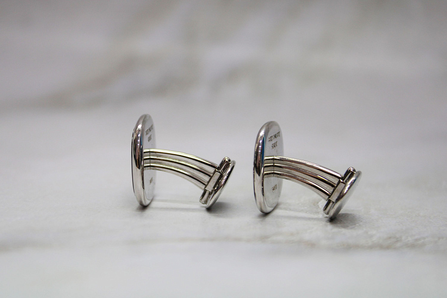Golden Ellipse Cufflinks in 18k White Gold 28.01 g