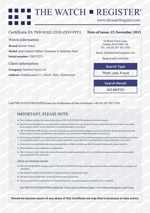 Seiji Limited Edition Turquoise in Stainless Steel