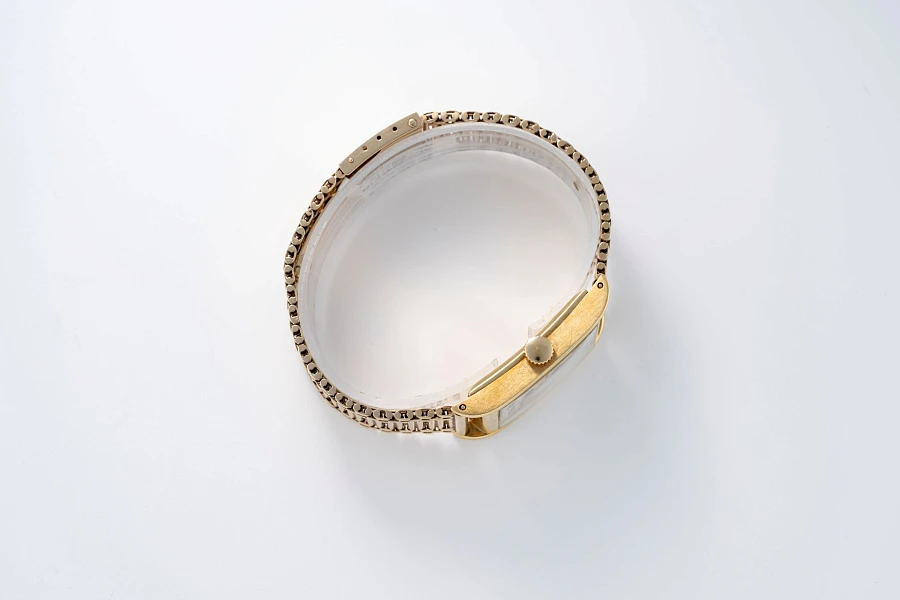 Ref. 1560 Tiffany Double-Signed in 18k Yellow Gold on 14k Yellow Gold Bracelet