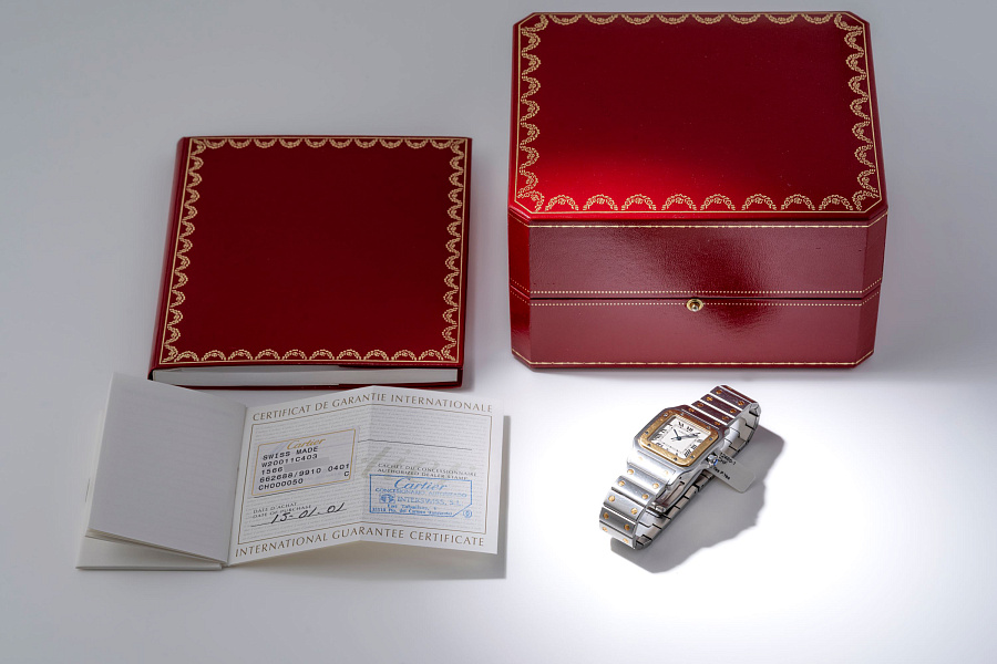 Santos Galbée Ref. 1566 in Stainless Steel and 18k Yellow Gold