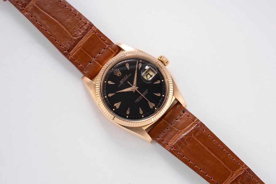 Black Dial Datejust Ref. 6605 in 18k Rose Gold