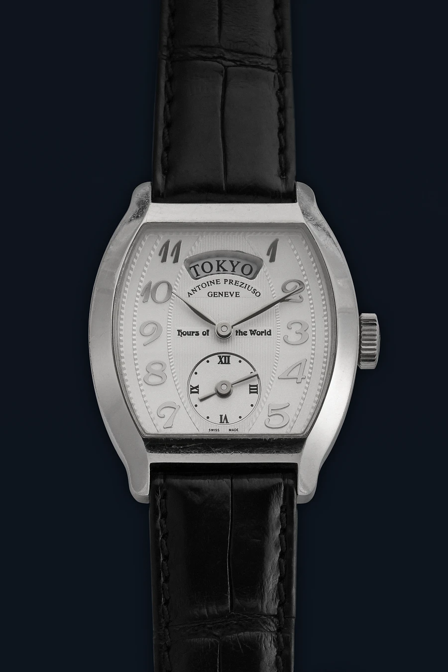 Hours of the World Tonneau in Stainless Steel