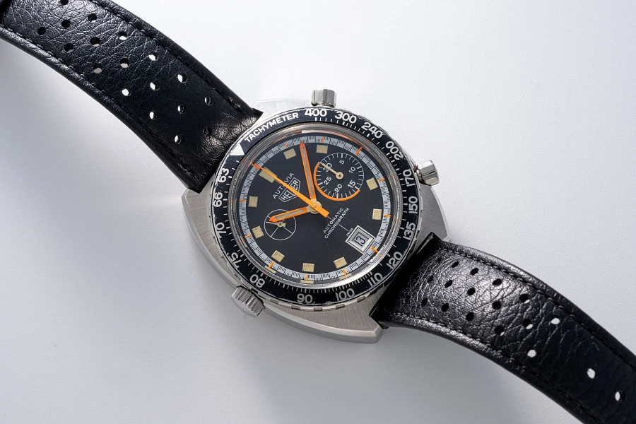 Exceedingly Rare Autavia Exotic Ref. 1163 in Stainless Steel with Ferrari Collector's Set