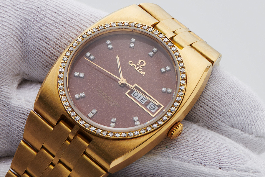 Constellation Day-Date Ref. 1680054 with Diamond Indices and Bezel in 18k Yellow Gold