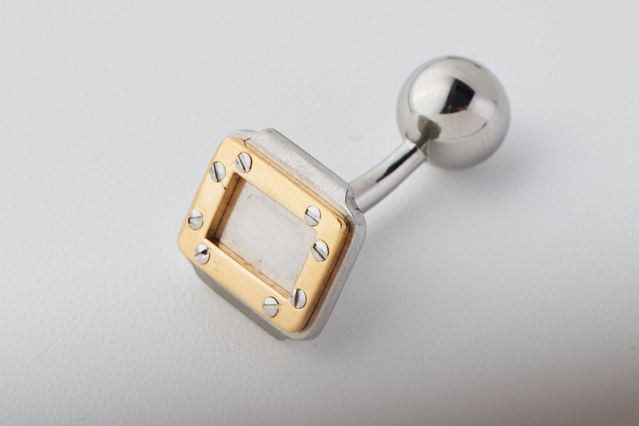 Santos Cufflinks in Steel and 18k Yellow Gold