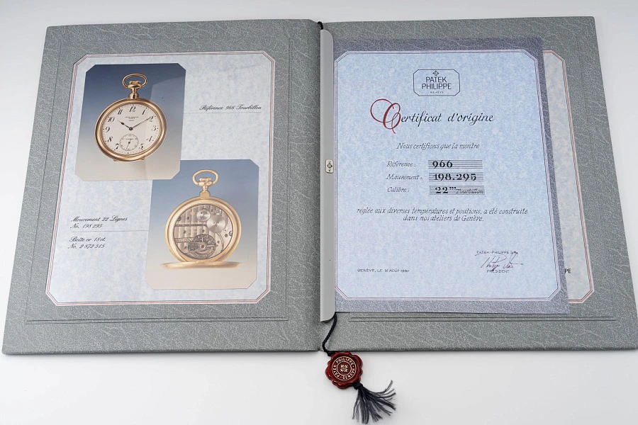 Obersvatory Chronometer Tourbillon Pocket Watch Ref. 966J in 18k Yellow Gold