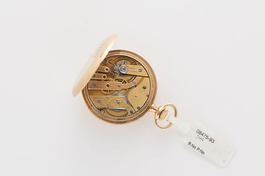Small Enamel Dial Pocket Watch in 18k Yellow Gold