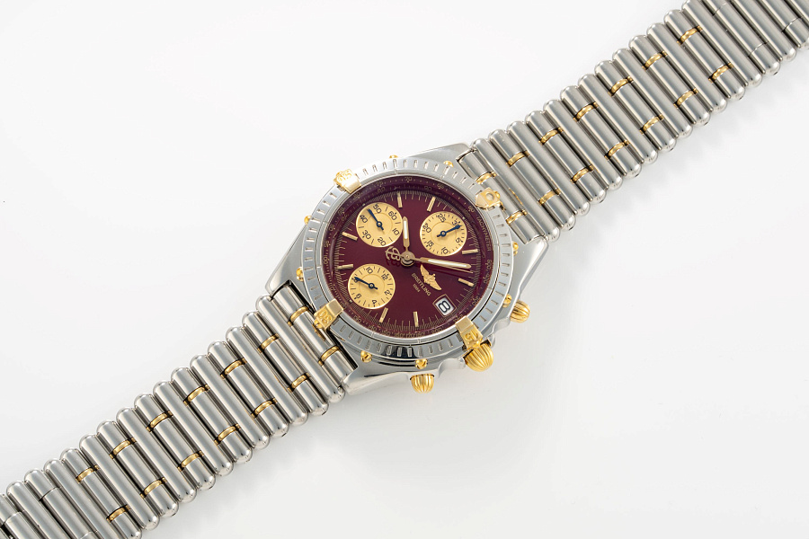 Chronomat Burgundy in Stainless Steel and 18k Yellow Gold