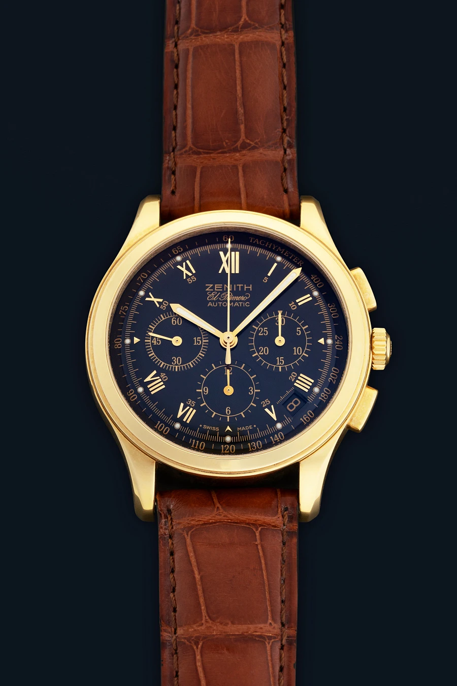 El Primero Chronograph Black Dial Ref. 30.0501.400 in 18k Yellow Gold