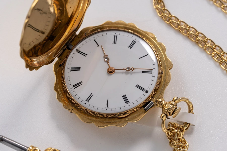 French Pocket Watch in 18k Yellow Gold