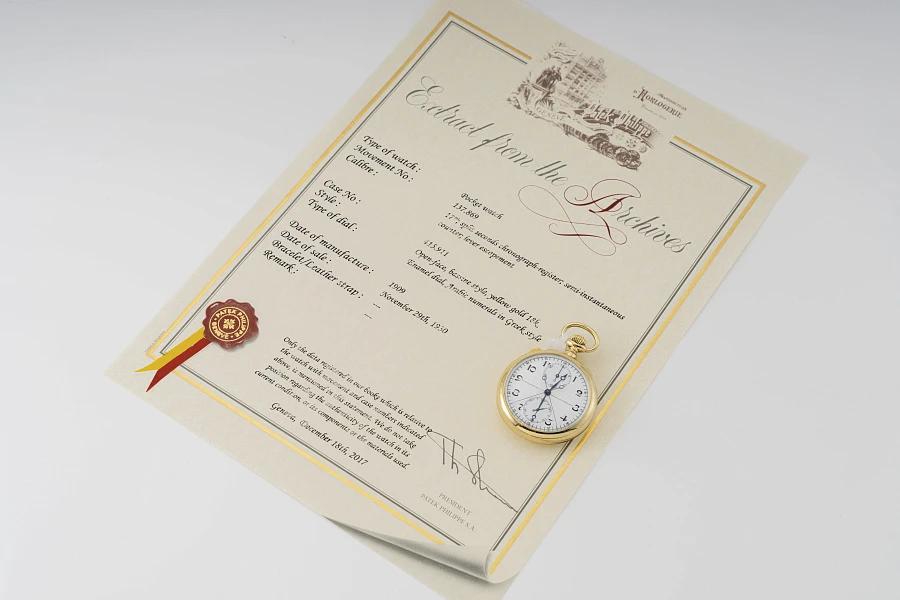 Split-Seconds Chronograph Pocket Watch in 18k Yellow Gold