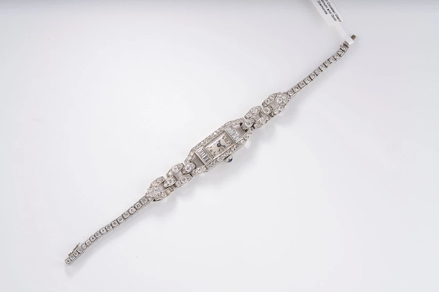 French Cocktail Watch in Platinum and Gold with Diamonds