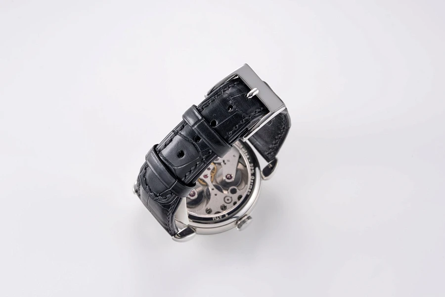 Black Guilloche Dial in Stainless Steel