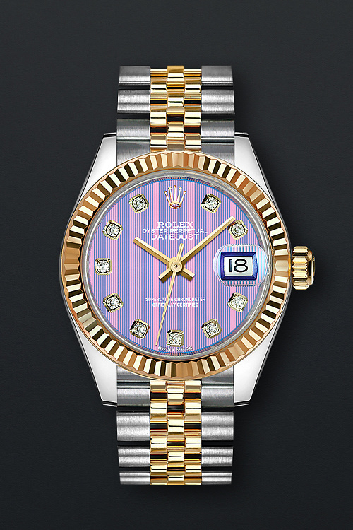 Datejust 28mm Steel & Yellow Gold Lavender Dial