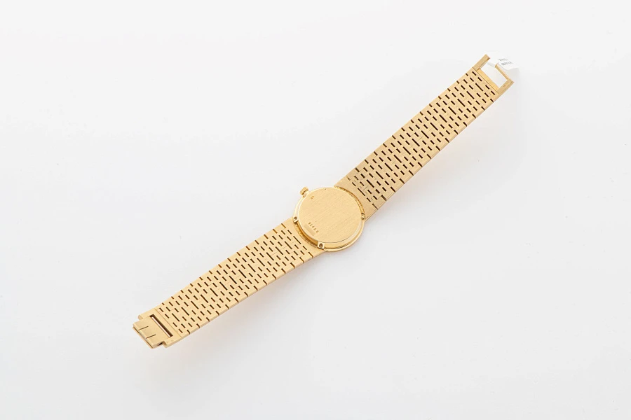 Tiger Eye and Diamond Dial Watch in 18k Yellow Gold 924A6