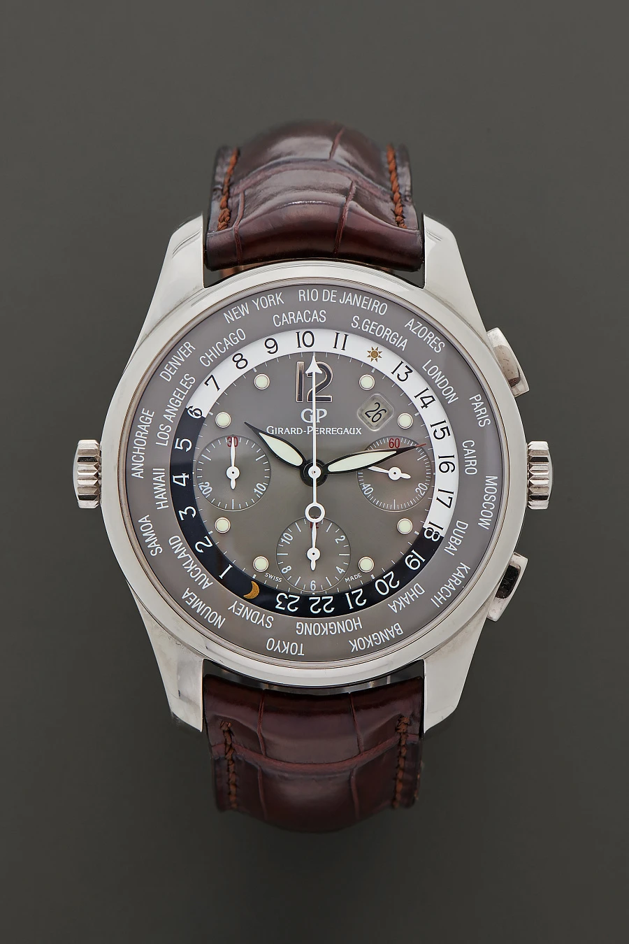 Chronograph World Timer in 18k White Gold