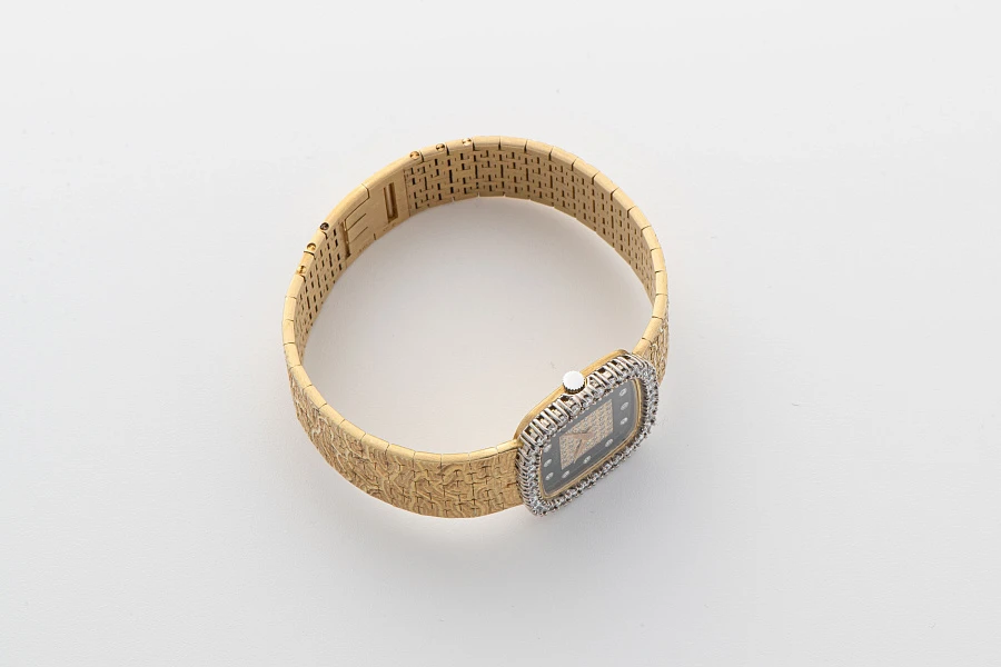 Onyx and Diamond Dial Watch Ref. 9906A in 18k Yellow Gold