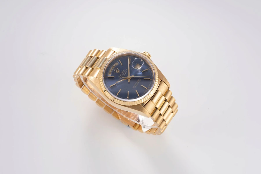 Tropical Dial Day-Date Ref. 18038 in 18k Yellow Gold