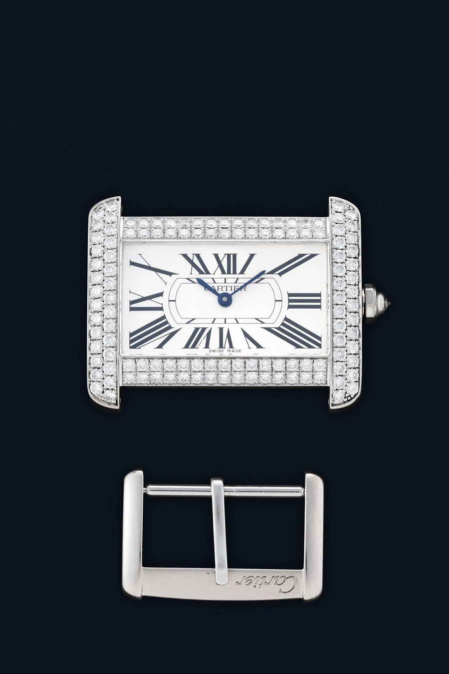Divan Quartz Ref. 2614 in 18k White Gold with Diamonds