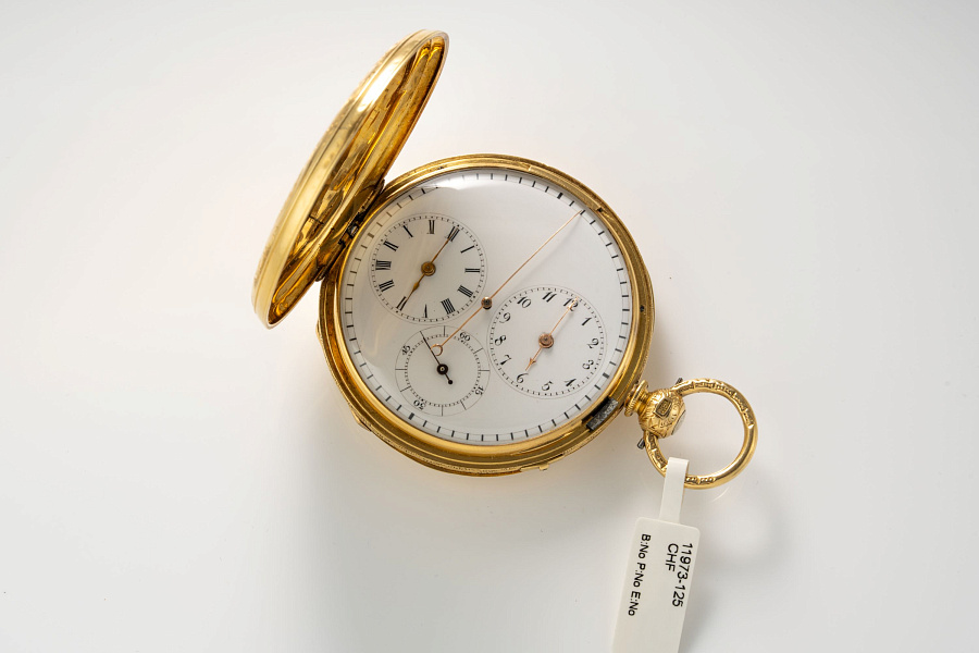 19th Century Dual Time Dead-Beat Seconds in 18k Yellow Gold with