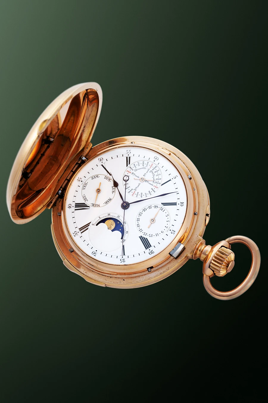 Minute Repeater Perpetual Calendar with Dead-Beat Seconds in 18k Rose Gold