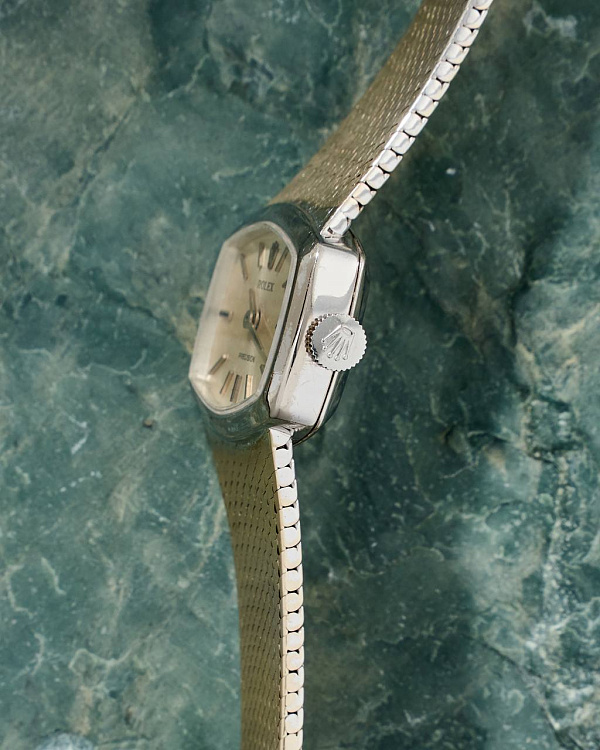 Precision Ladies White Gold Manual Wind