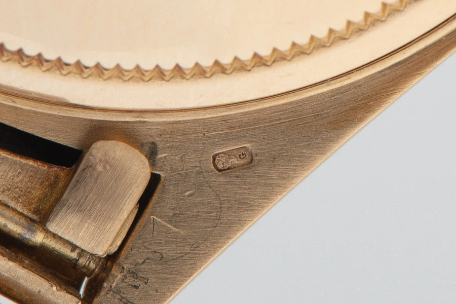 Day-Date Ref. 18038 with 'Ruby String Dial' in 18k Yellow Gold