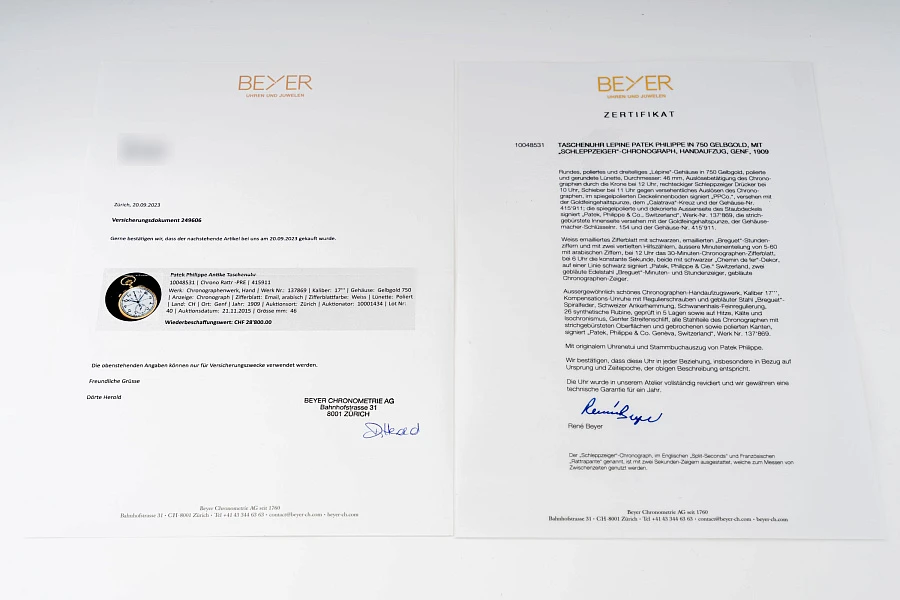 Split-Seconds Chronograph Pocket Watch in 18k Yellow Gold